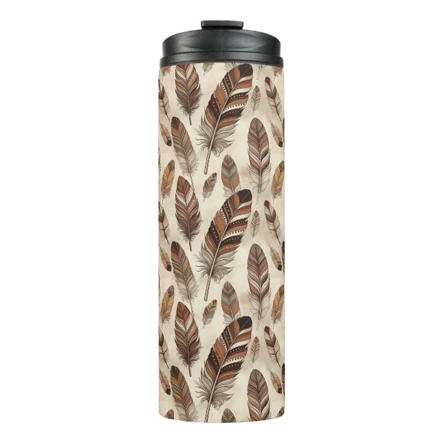 Bouteilles Isothermes Motif de plume boho (Devant)