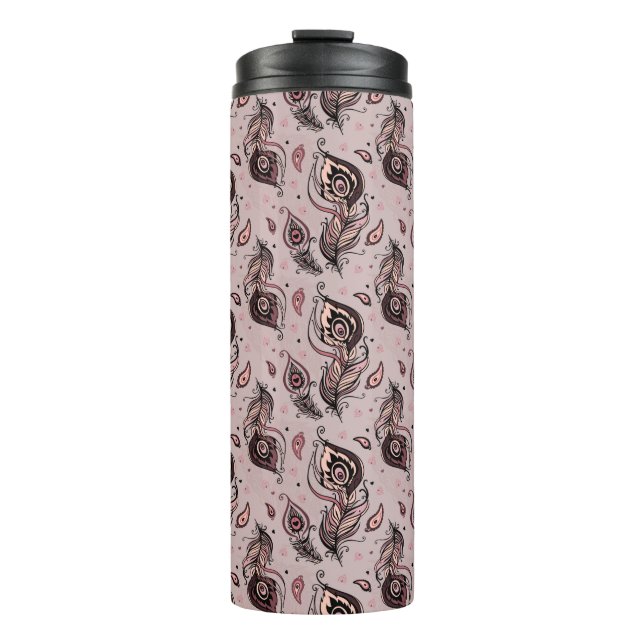Bouteilles Isothermes Motif de plume de paon (Devant)
