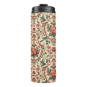 Bouteilles Isothermes Motif de rose et d'oiseau vintage Art nouveau roma