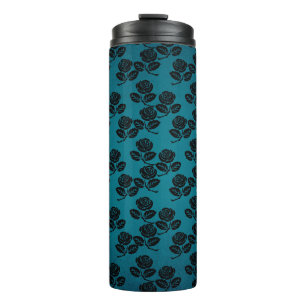 Bouteilles Isothermes Motif de roses noires et bleues