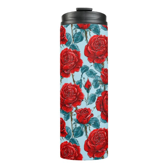Bouteilles Isothermes Motif de roses rouges (Devant)