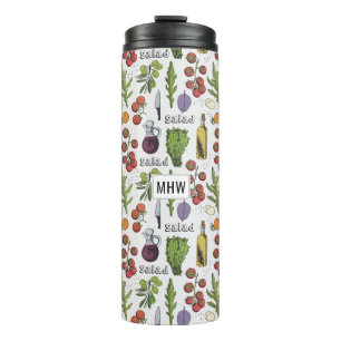 Bouteilles Isothermes Motif de salade monogramme personnalisé