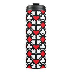 Bouteilles Isothermes Motif de symboles de cartes à jouer rouge, noir et