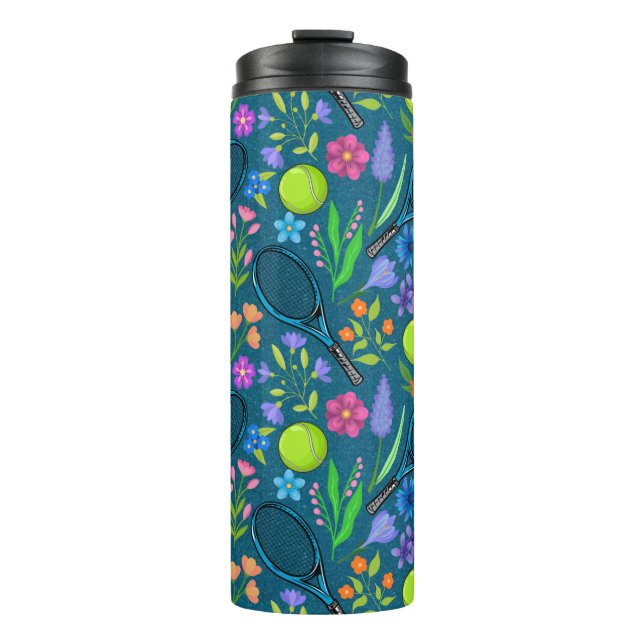 Bouteilles Isothermes Motif de tennis floral (Devant)