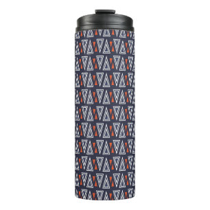 Bouteilles Isothermes Motif de triangles géométriques bleu foncé et roug