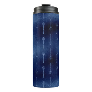 Bouteilles Isothermes Motif de trident de sirène bleu marine pailleté