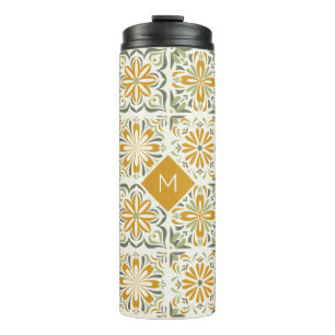 Bouteilles Isothermes Motif de tuiles portugaises Monogramme personnalis