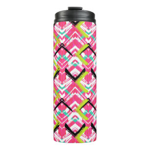 Bouteilles Isothermes Motif de zigzag rose tiré par la main
