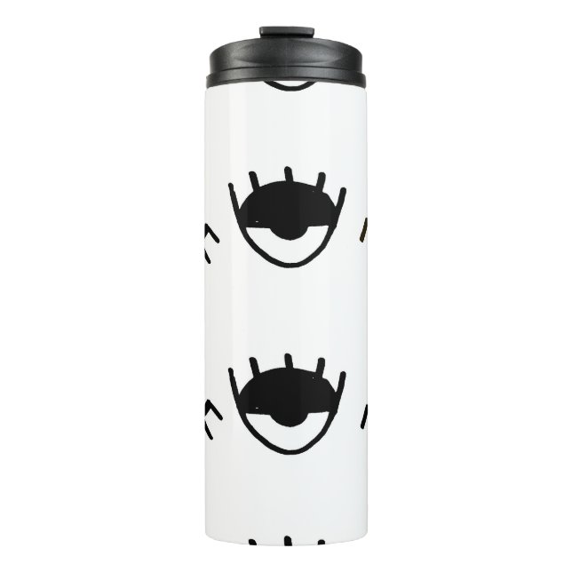 Bouteilles Isothermes Motif d'encre pour yeux peints à la main (Devant)