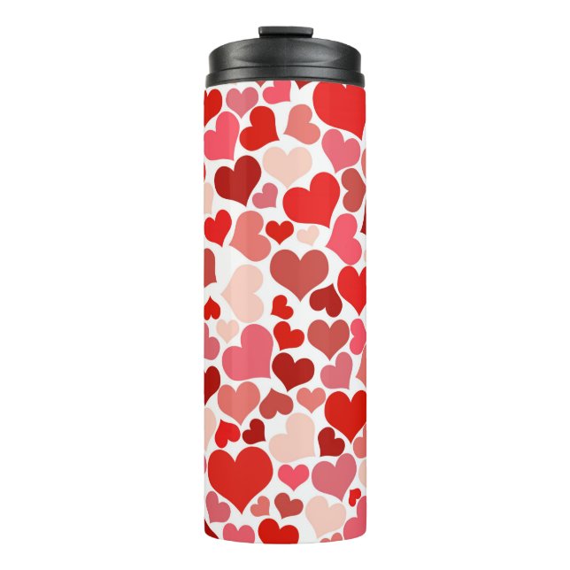 Bouteilles Isothermes Motif Des Coeurs, Coeurs Rouges, Amour (Devant)