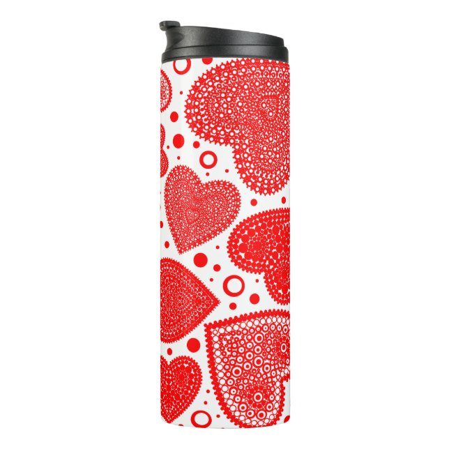 Bouteilles Isothermes Motif des coeurs et des points rouges (Tourné sur la droite)