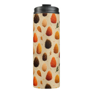 Bouteilles Isothermes Motif des Pinecones d'hiver chauds