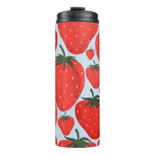 Bouteilles Isothermes Motif d'été avec fraises isolées à la lumière