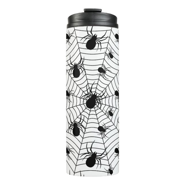 Bouteilles Isothermes Motif d'Halloween Black White araignées (Devant)