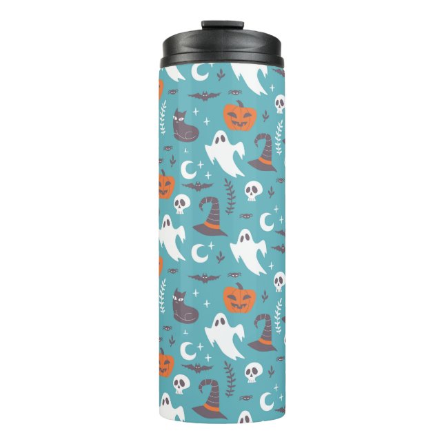 Bouteilles Isothermes Motif d'Halloween Turquoise amusant (Devant)