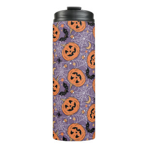 Bouteilles Isothermes Motif d'Halloween violet Jack-O-lanterne