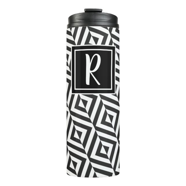 Bouteilles Isothermes Motif diamant noir et blanc Monogram (Devant)
