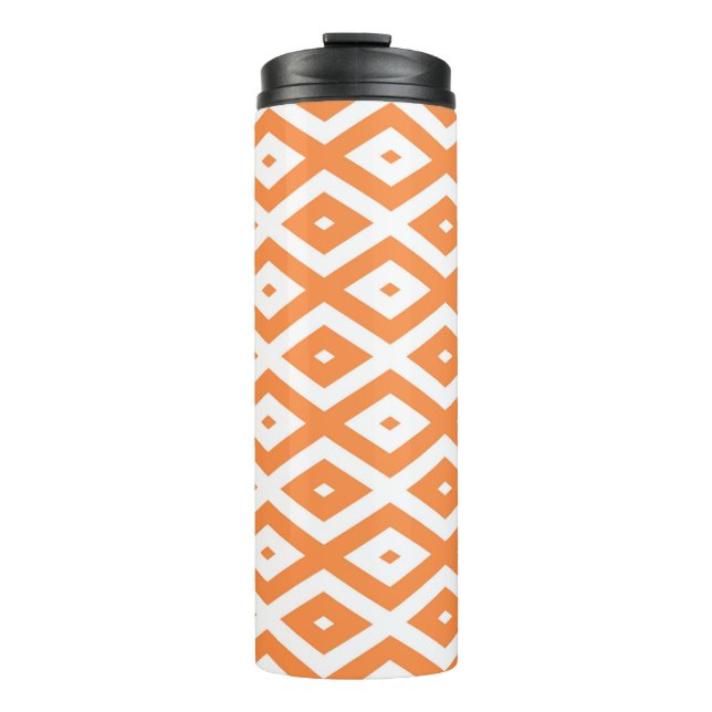 Bouteilles Isothermes Motif diamant orange et blanc (Devant)