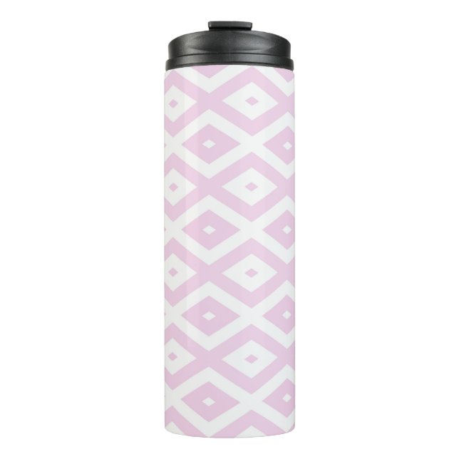 Bouteilles Isothermes Motif diamant rose pâle et blanc (Devant)