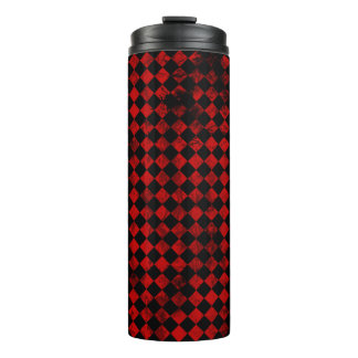 Bouteilles Isothermes Motif Diamant Rouge & Noir Vintage