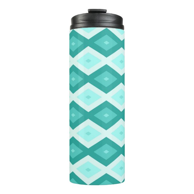 Bouteilles Isothermes Motif diamant turquoise (Devant)