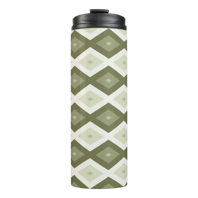 Bouteilles Isothermes Motif diamant vert olive (Devant)