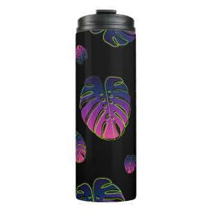 Bouteilles Isothermes Motif d'illustration de feuille tropicale Monstera