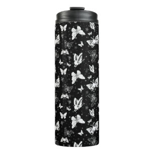 Bouteilles Isothermes Motif d'illustration noir blanc papillon