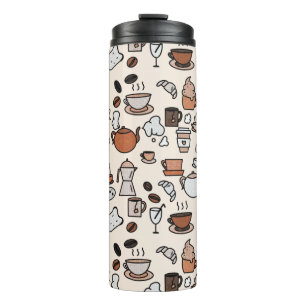 Bouteilles Isothermes Motif d'objets de la Boutique de thé et café