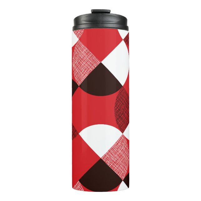 Bouteilles Isothermes Motif dynamique en diagonale texturée rouge (Devant)