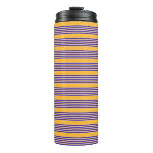 Bouteilles Isothermes Motif électrique bleu et jaune cinq bandes