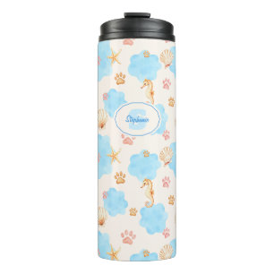 Bouteilles Isothermes Motif Empreinte de patte d'inspiration océanique a