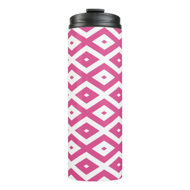 Bouteilles Isothermes Motif en diamant rose et blanc (Devant)