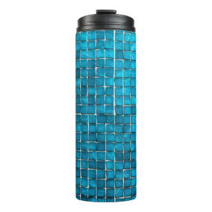 Bouteilles Isothermes Motif en mosaïque bleue