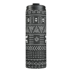 Bouteilles Isothermes Motif ethnique tribal noir et blanc avec géométrie