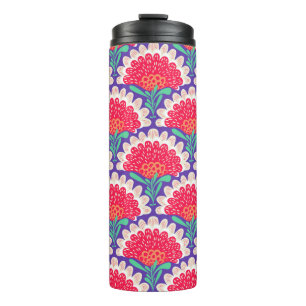 Bouteilles Isothermes Motif ethnique vintage avec fleurs. Design floral