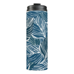 Bouteilles Isothermes Motif Feuille bleue : Papier peint Vintage.