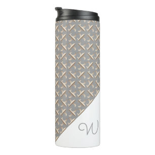 Bouteilles Isothermes Motif fleur de lis rayé Monogrammé