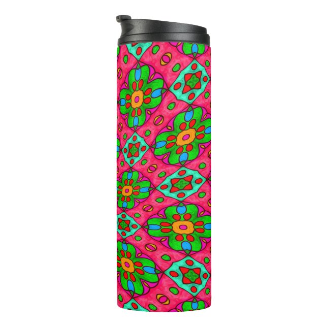 Bouteilles Isothermes Motif Fleurs Abstraites uniques (Tourné sur la droite)