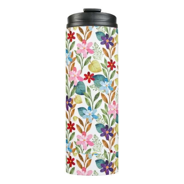 Bouteilles Isothermes Motif Fleurs Aquarelle-67666 (Devant)