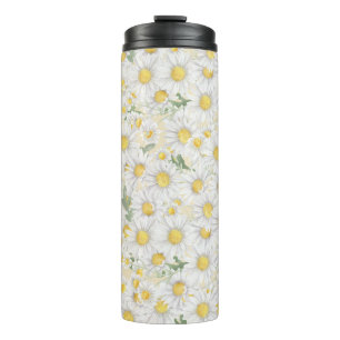 Bouteilles Isothermes motif fleurs blanches aquarelle
