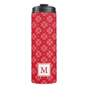 Bouteilles Isothermes Motif flocon de neige nordique rouge et blanc Va