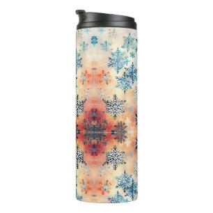 Bouteilles Isothermes Motif Flocons de Neige Vintage - Tumbler Thermique