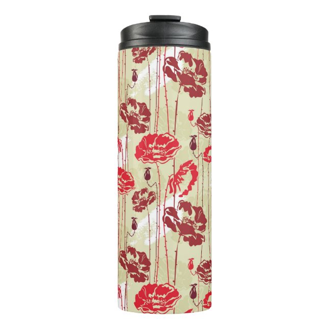 Bouteilles Isothermes Motif floral 2 d'élégance abstraite (Devant)
