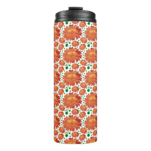 Bouteilles Isothermes Motif floral aquarelle corail
