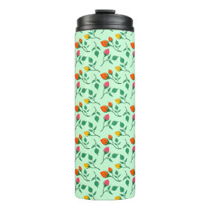 Bouteilles Isothermes Motif floral avec fleurs roses colorées