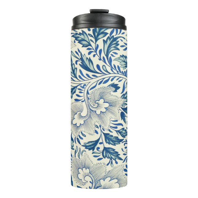 Bouteilles Isothermes Motif Floral bleu Antique Design asiatique (Devant)