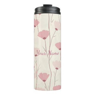 Bouteilles Isothermes Motif floral boho rose personnalisé