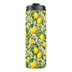 Bouteilles Isothermes Motif floral botanique vintage au citron