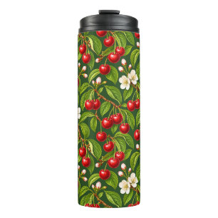 Bouteilles Isothermes Motif floral botanique vintage cerise